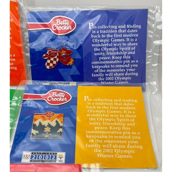 Betty Crocker Winter Olympics Commemorative Pin Set 2002 Salt Lake City Utah - Picture 4 of 6